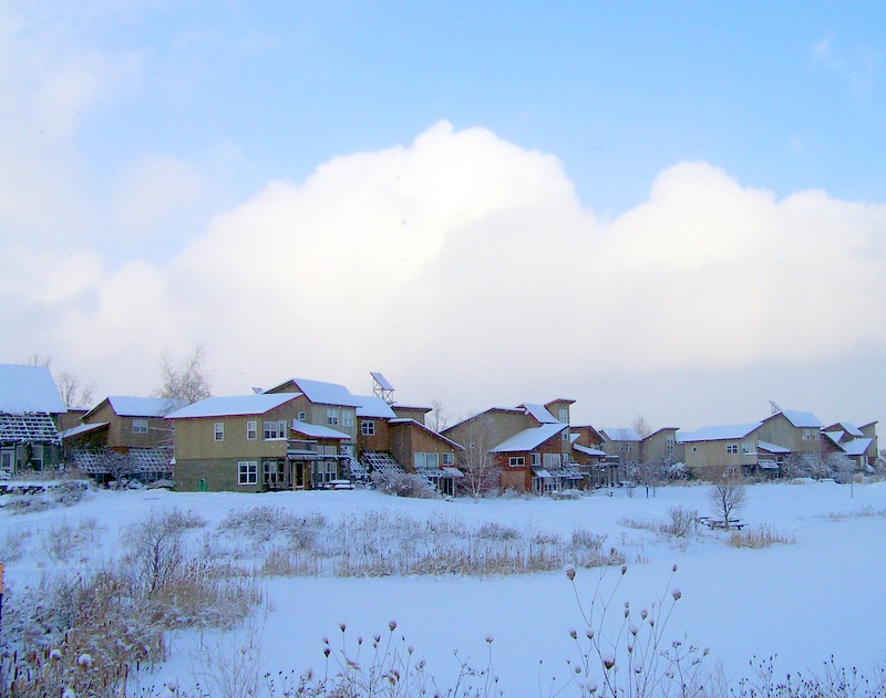 Snowy Ecovillage Scenery